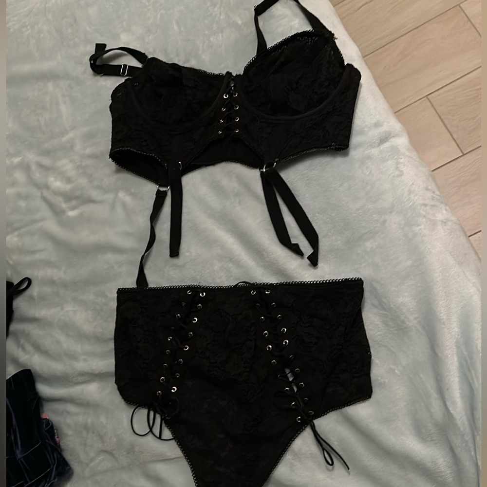 Sexy Black lingerie BDSM outfit